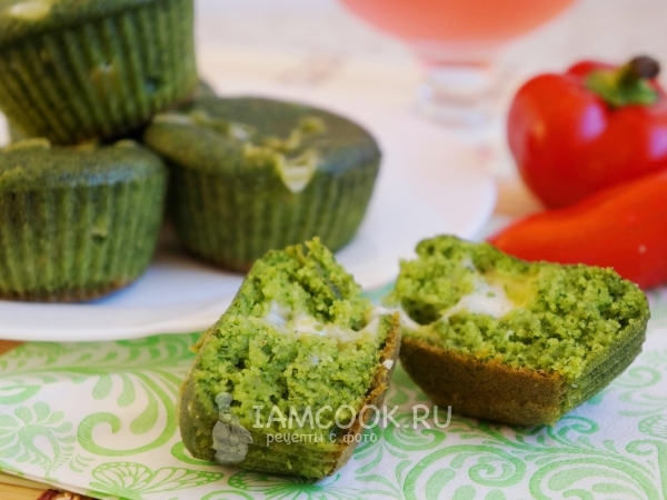 Зеленые мини-манники с сыром в мультиварке, рецепт с фото