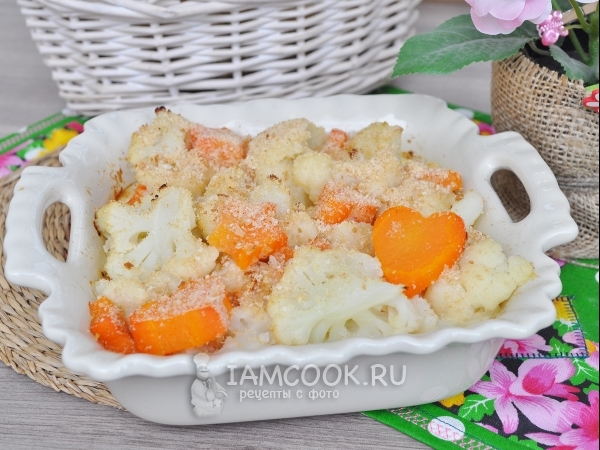 Запеканка из цветной капусты с морковью, рецепт с фото