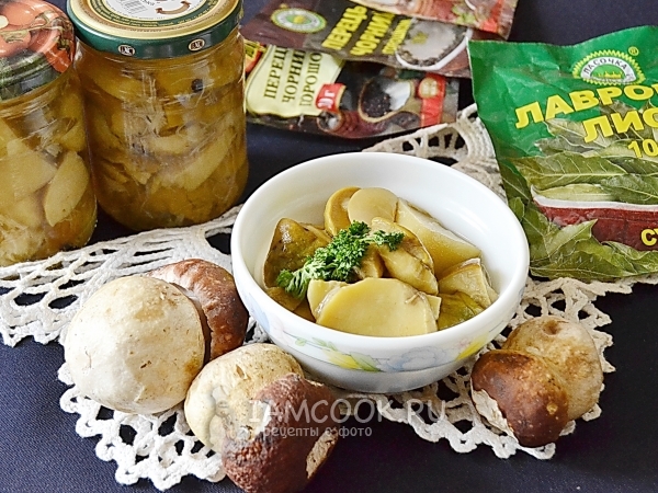 Маринованные белые грибы, рецепт с фото