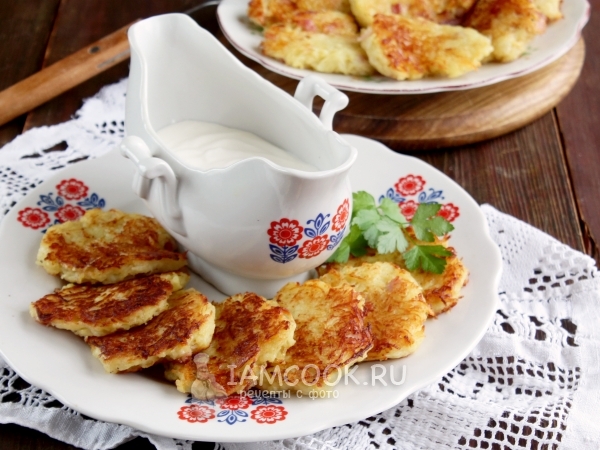 Драники с ветчиной и сыром, рецепт с фото