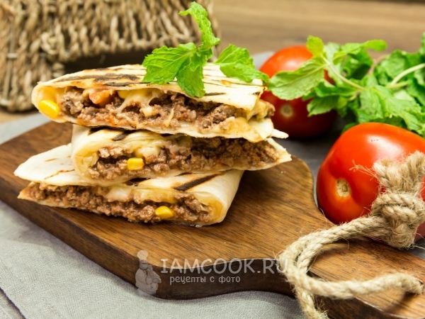 Кесадилья с фаршем, рецепт с фото