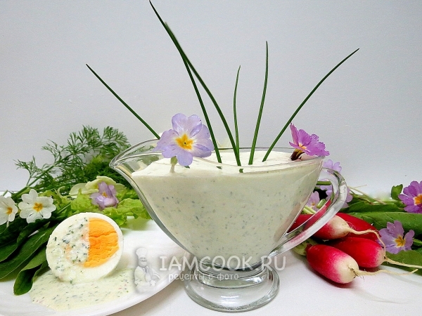 Зелёный сметанный соус, рецепт с фото