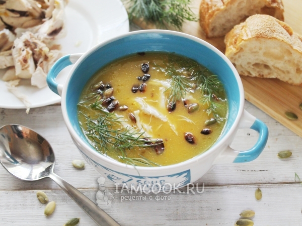 Тыквенный суп-пюре с курицей, рецепт с фото