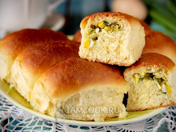 Пирожки с яйцом и зеленым луком, рецепт с фото