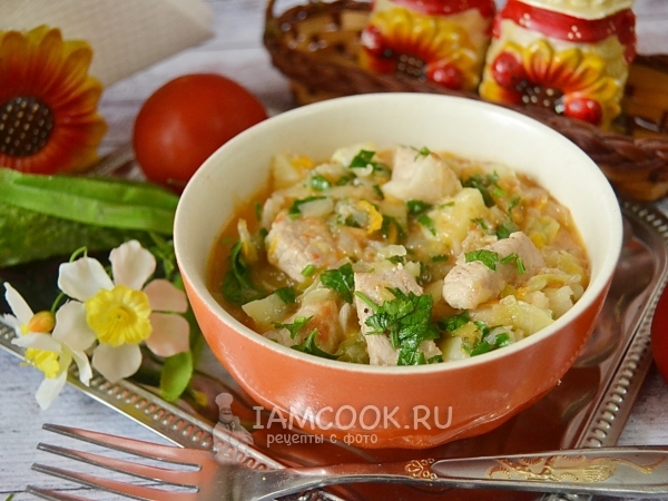 Тушеная свинина с капустой и картошкой, рецепт с фото