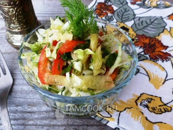 Салат из капусты, ананаса и сладкого перца, рецепт с фото