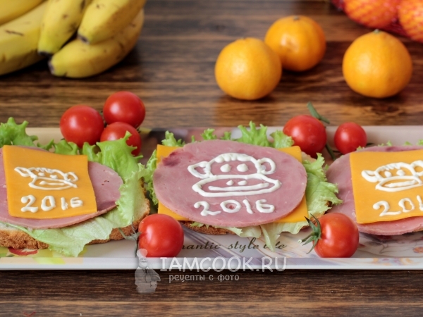 Бутерброд «Обезьянка», рецепт с фото