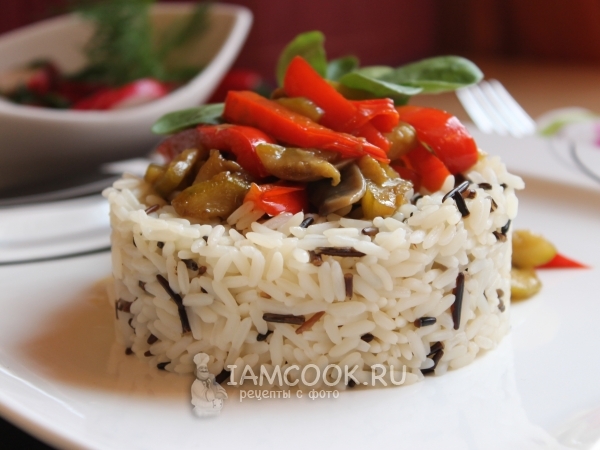 Рис с шампиньонами и цуккини, рецепт с фото