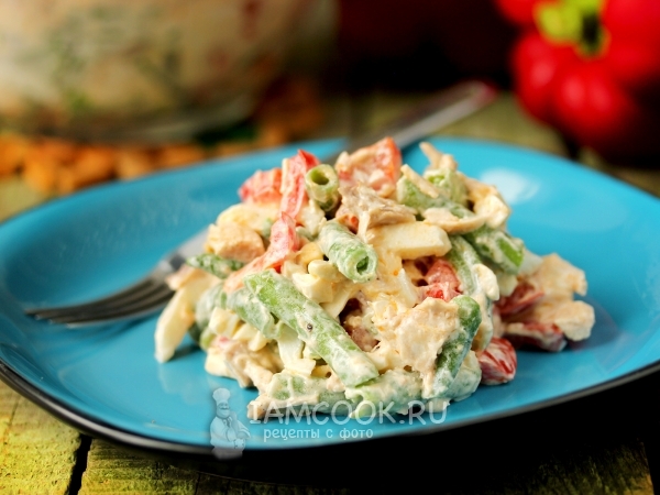 Салат «Шедевр» с курицей и сладким перцем, рецепт с фото