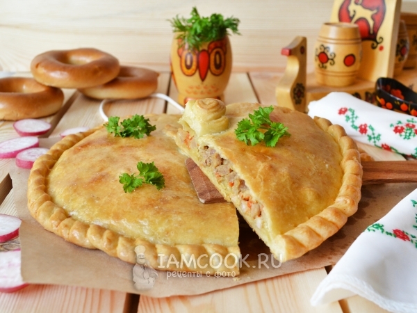 Курник со свининой, рецепт с фото