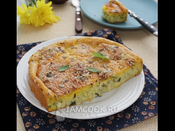 Заливной пирог с капустой на сметане, рецепт с фото