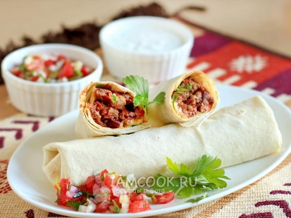 Бурито с говядиной, рецепт с фото