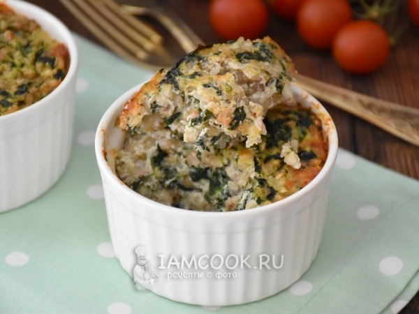 Гречневая запеканка с рикоттой и шпинатом, рецепт с фото