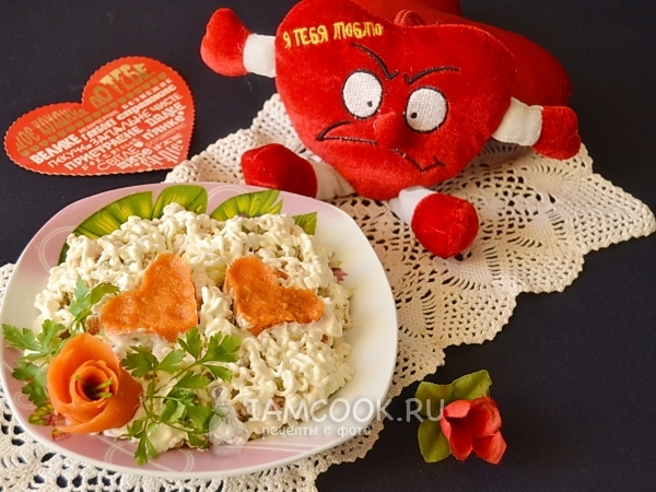 Салат «Два сердца», рецепт с фото