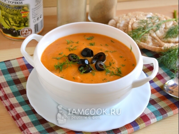 Диетический томатно-тыквенный суп, рецепт с фото
