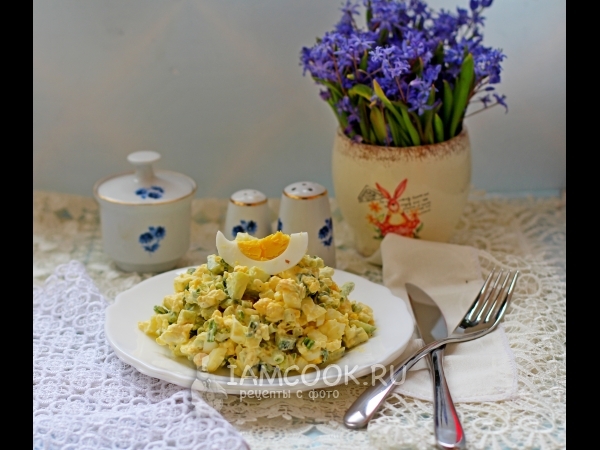 Салат из черемши и плавленного сыра, рецепт с фото