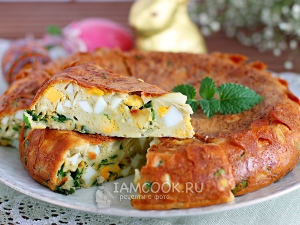 Пирог заливной с яйцами и зеленью в мультиварке, рецепт с фото