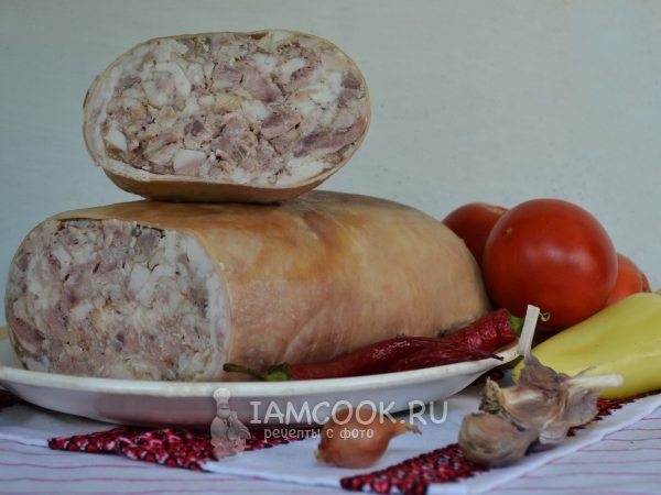 Фаршированный свиной желудок, рецепт с фото