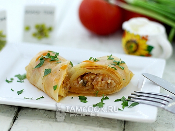 Постные голубцы с грибами и рисом, рецепт с фото