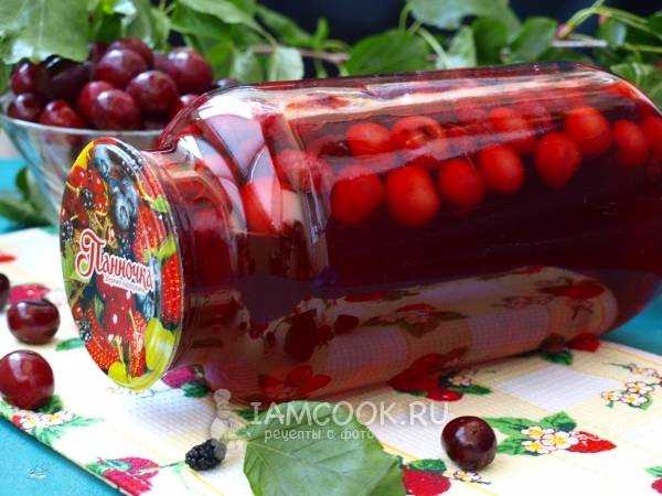 Компот из вишни с шелковицей на зиму, рецепт с фото