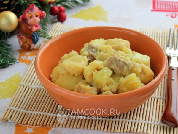Свинина с картошкой и бананами, рецепт с фото