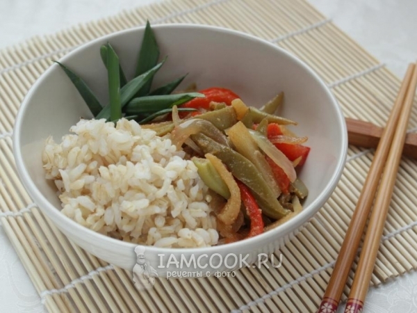 Рис с ананасом и овощами, рецепт с фото