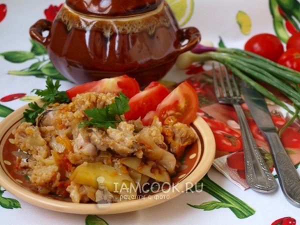 Рагу в горшочках с курицей, рецепт с фото