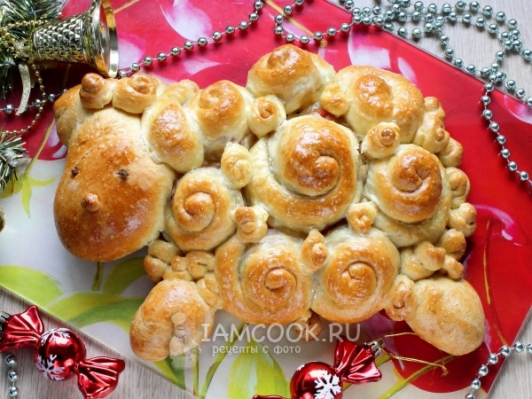 Овечка из дрожжевого теста, рецепт с фото