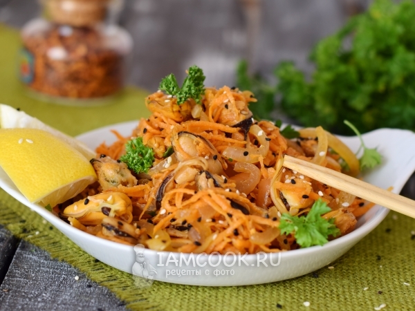 Мидии, маринованные по-корейски , рецепт с фото