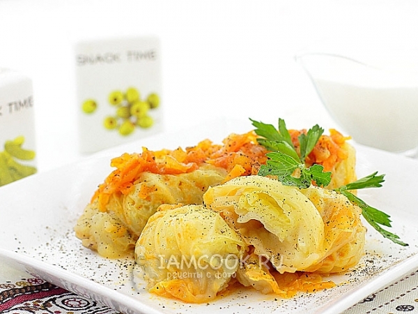 Голубцы с картошкой и грибами, рецепт с фото