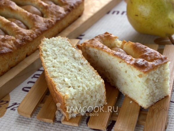 Постный кокосовый кекс с грушей, рецепт с фото