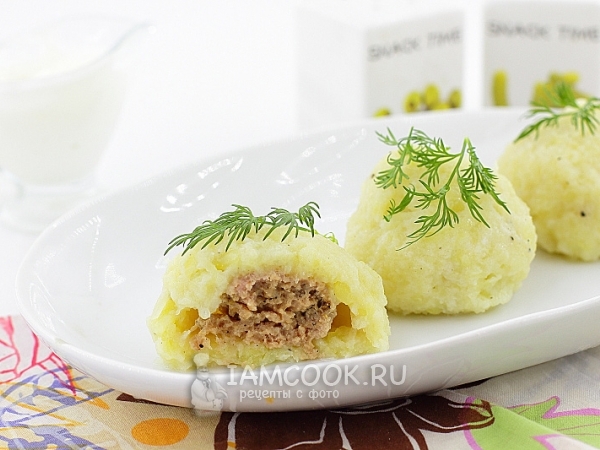 Клецки картофельные с мясом, рецепт с фото