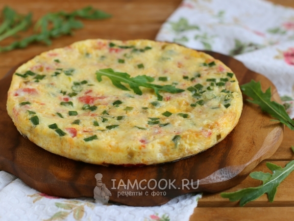 Омлет с помидорами в мультиварке, рецепт с фото