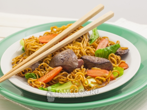 Лапша с печенью, рецепт с фото