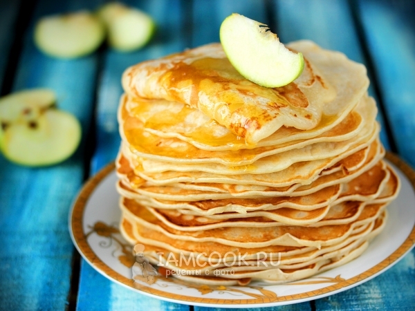 Блинчики с тёртым яблоком, рецепт с фото