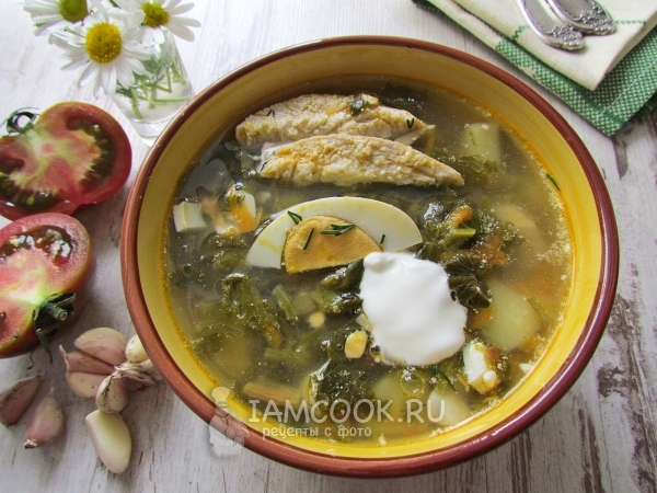 Зеленый борщ со шпинатом и щавелем, рецепт с фото