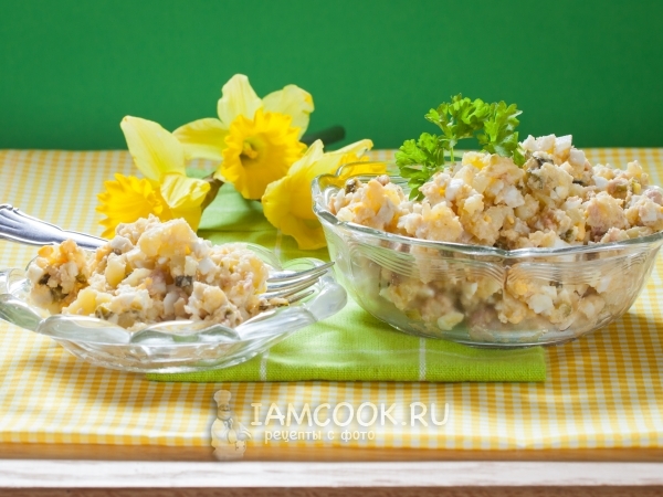 Салат из печени трески (классический), рецепт с фото