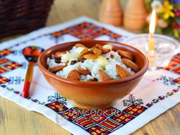 Кутья из риса с изюмом (поминальная), рецепт с фото