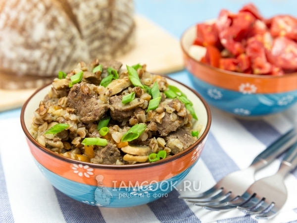 Гречка с мясом и грибами, рецепт с фото