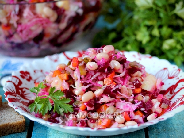Винегрет с фасолью, рецепт с фото