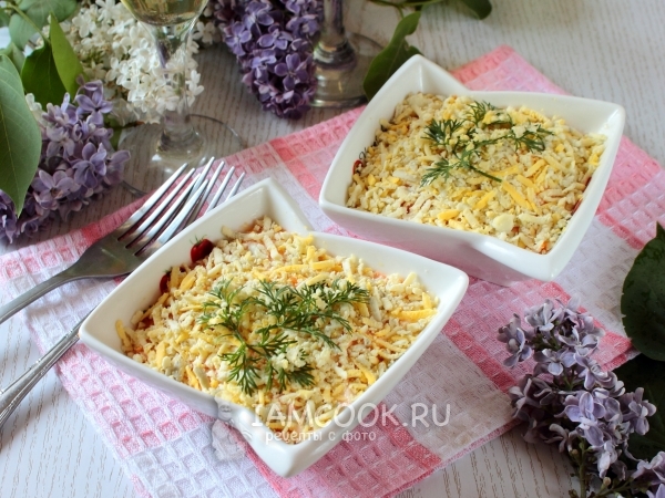 Салат «Мимоза» с яблоком, рецепт с фото