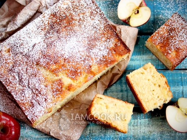 Пирог на кефире с яблоками, рецепт с фото