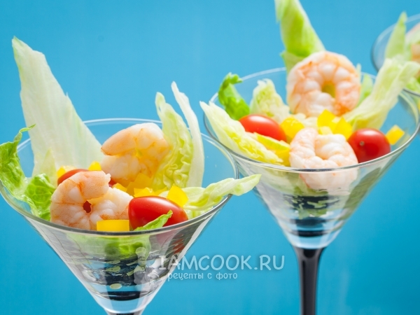 Салат айсберг с креветками, рецепт с фото