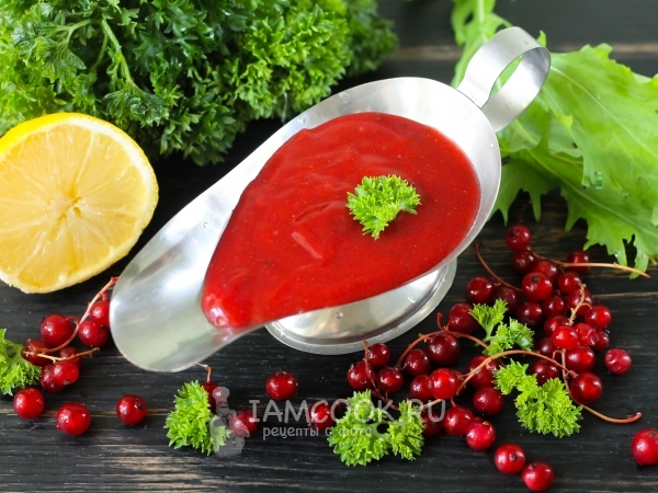 Соус из красной смородины к мясу, рецепт с фото