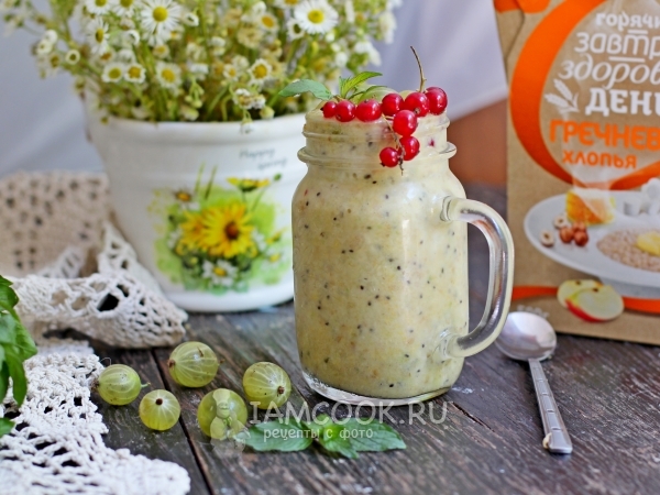 Фруктовый смузи с гречневыми хлопьями , рецепт с фото