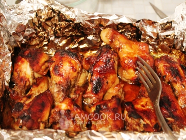 Куриные крылья в ткемалево-медовом маринаде, рецепт с фото