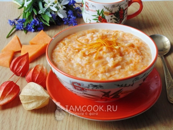 Каша из тыквы с рисом, рецепт с фото