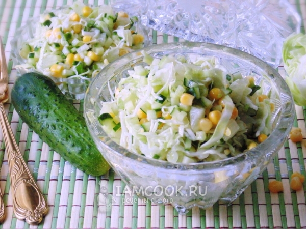 Салат с ананасом и огурцами, рецепт с фото