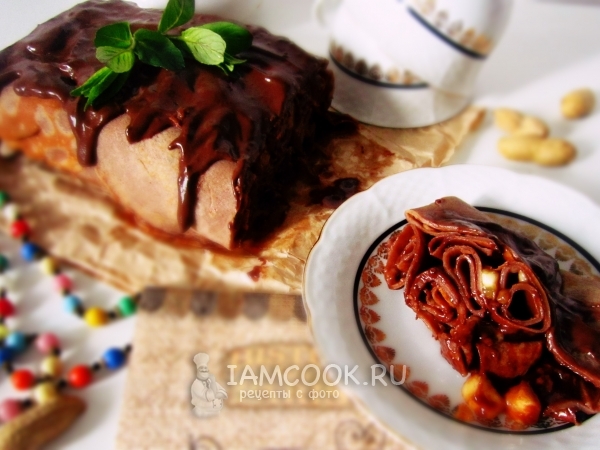 Блинный торт с нутеллой и бананом, рецепт с фото