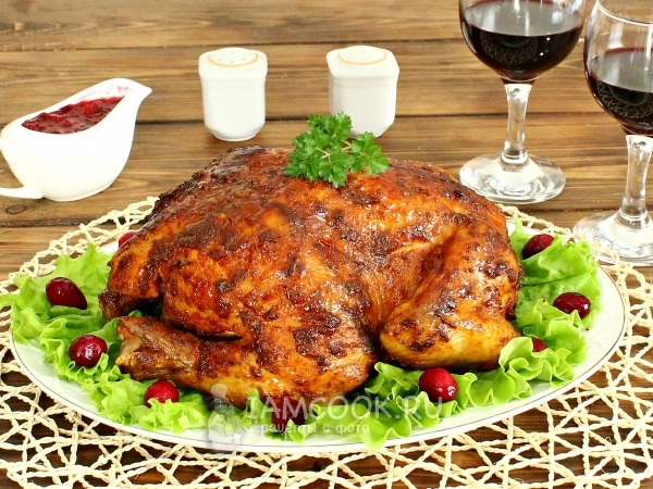 Курица в духовке целиком в фольге, рецепт с фото